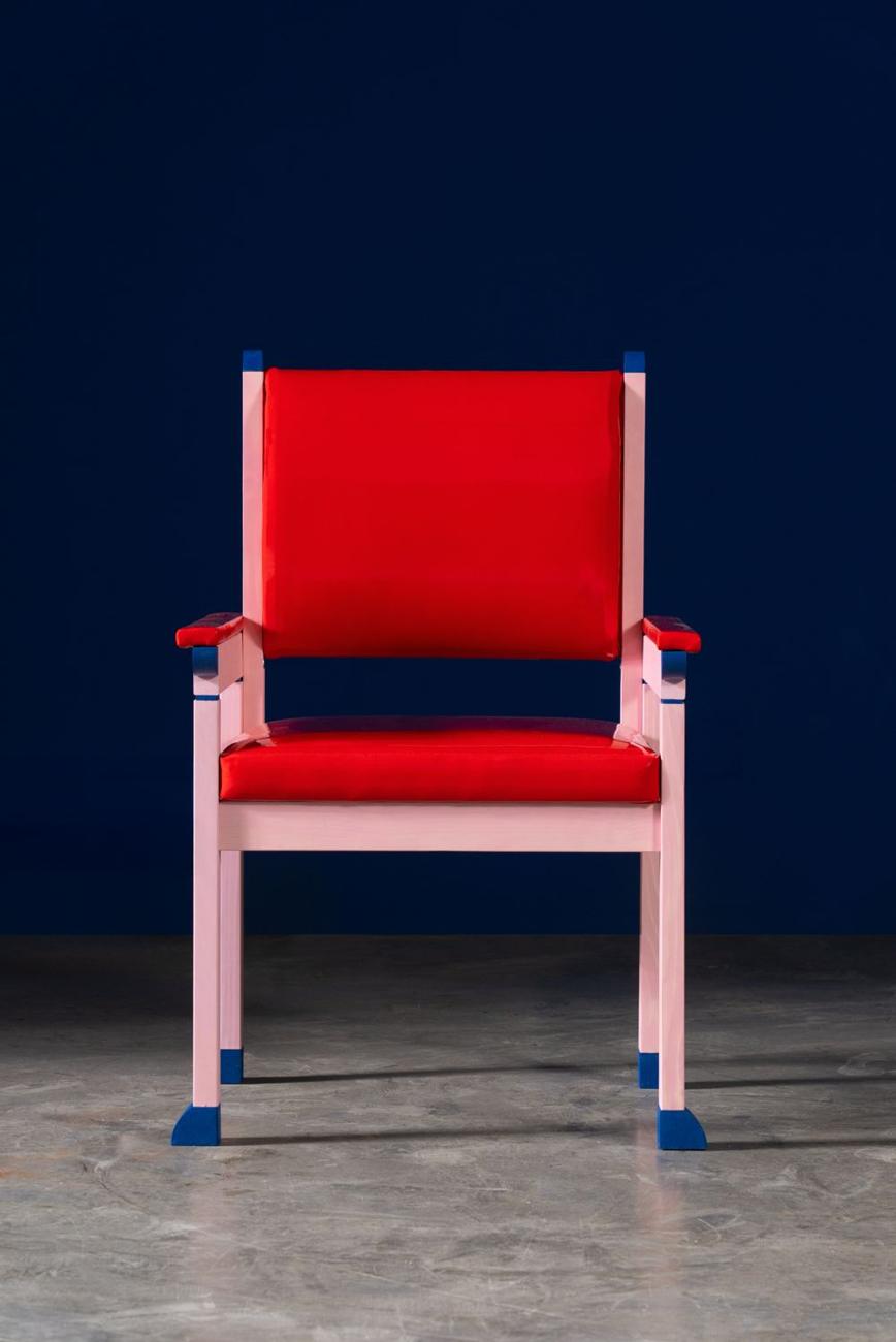 Liudmila, polychrome chair, Polychrome Revival collectible furniture by Continentale